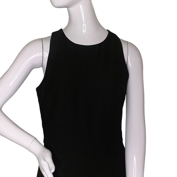 Banana Republic Women Dress Black Sleeveless Size 2 asymmetrical flare - Picture 2 of 9